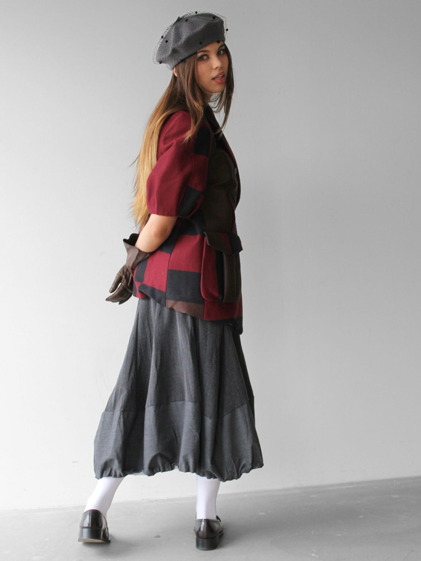 ITALIAN LABEL early 2000s ASYMMETRIC SKIRT WITH PUFFED HEM