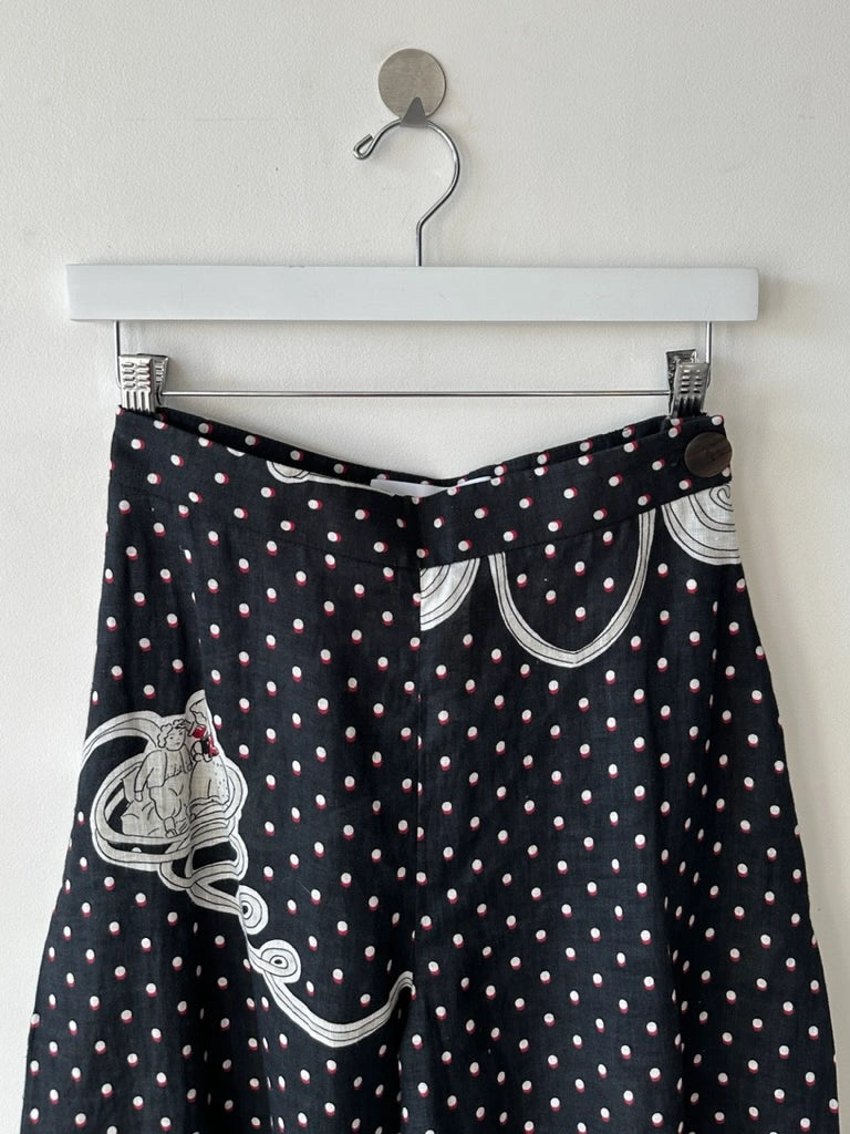LOEWE - S/S 2018 POLKA DOT CULOTTES TROUSERS WITH SIDE PLEATS