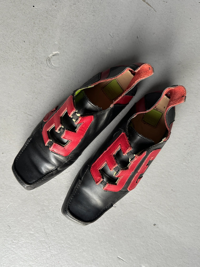 MARITHÉ + FRANÇOIS GIRBAUD - early 2000s SQUARE TOE SLIP ON TRAINERS