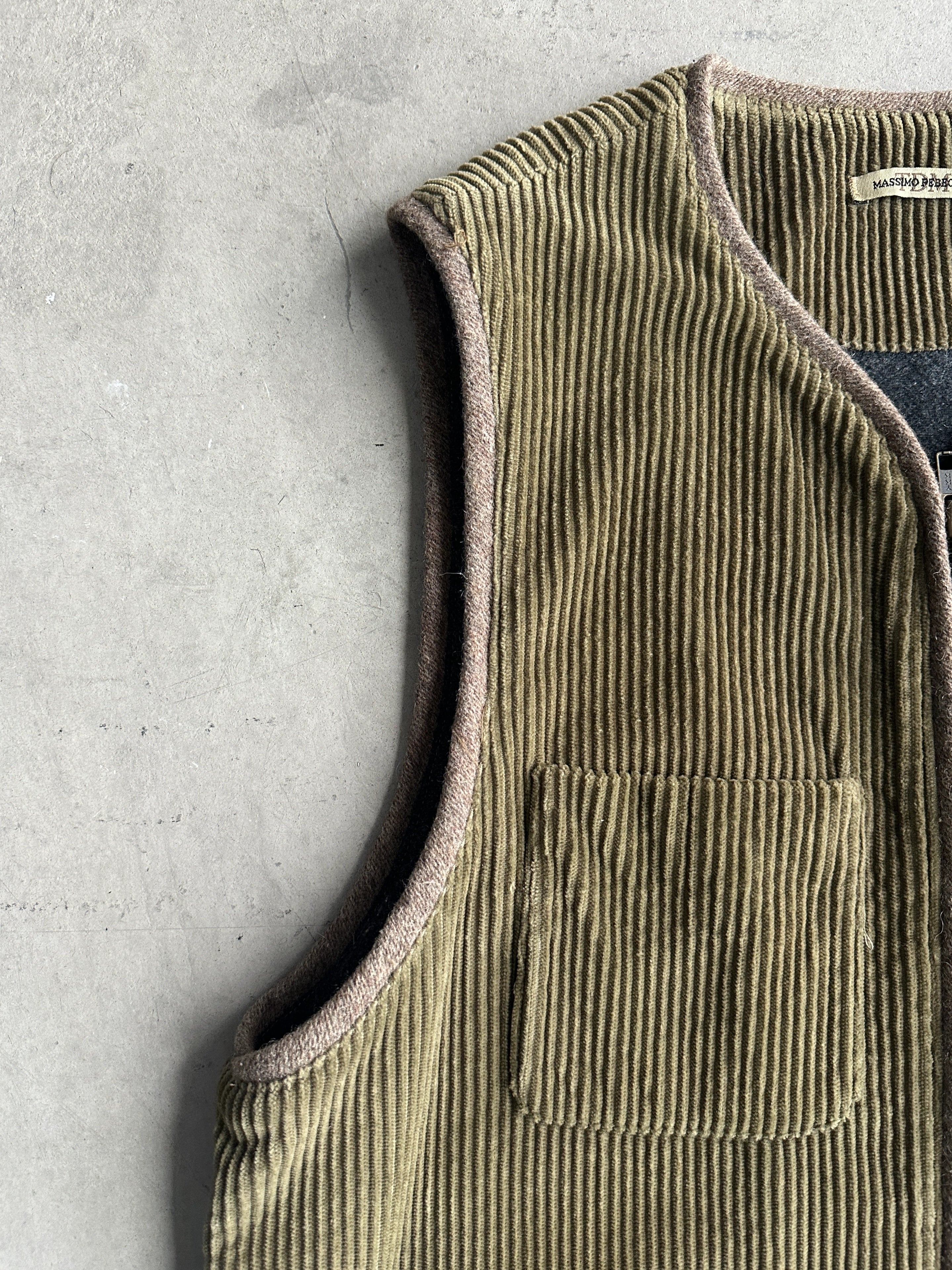 1980s CORDUROY CARGO ZIPPED VEST GILET