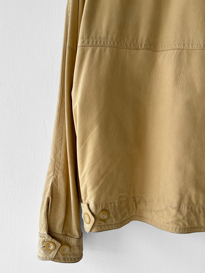 ITALIAN LABEL 1990s LEATHER BLOUSON JACKET
