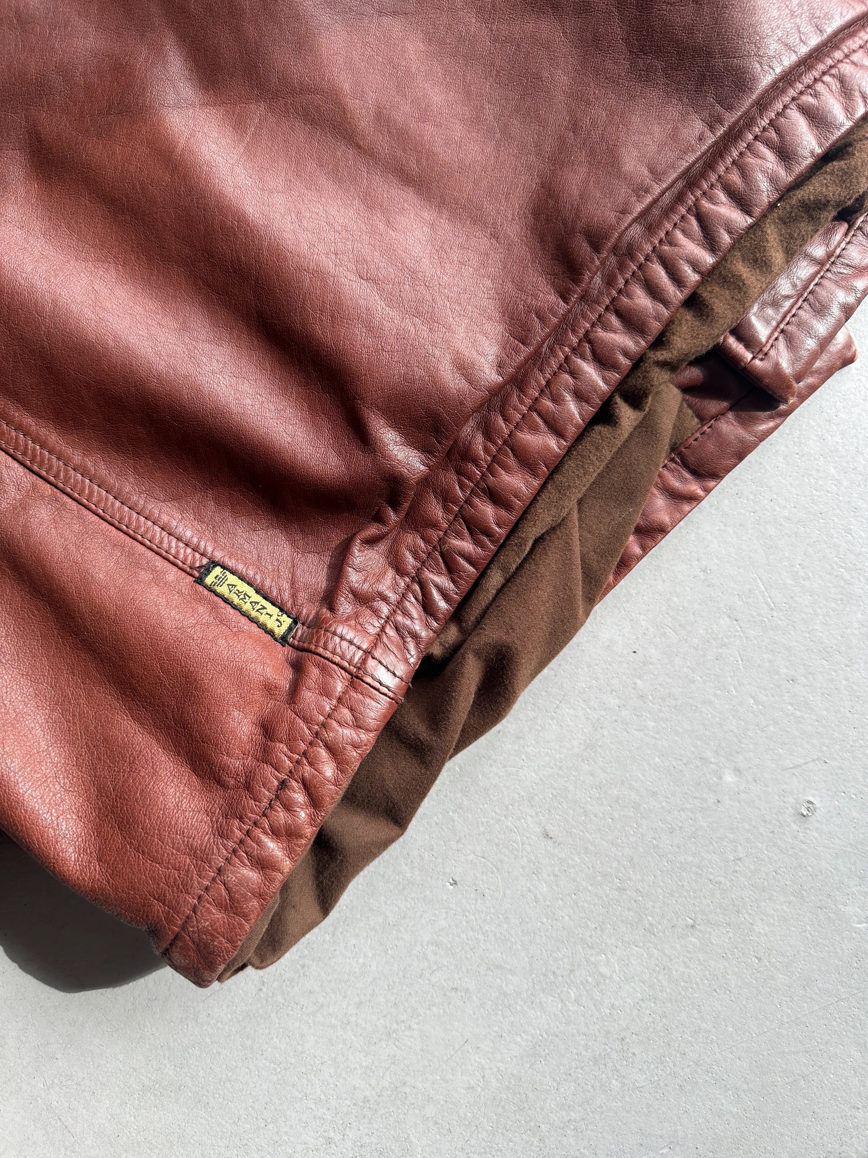 ARMANI JEANS - 1990s STRAIGHT FIT LEATHER JACKET
