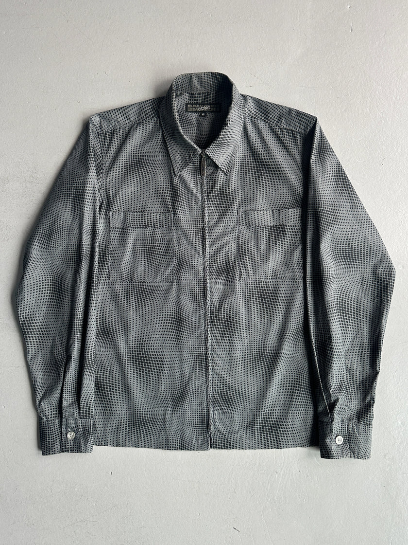 JEAN PAUL GAULTIER OBJET - 1990s CYBER DOTS SURREALIST ZIPPED SHIRT