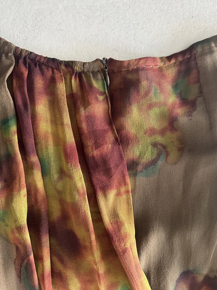 DRIES VAN NOTEN - 2000s PLEATED SILK SKIRT