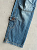 2000s WIDE LEG CARGO JEANS TROUSERS WITH CONTRASTING STICHING