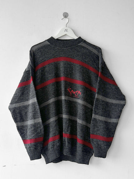 KANSAI YAMAMOTO - 1990s DROPPED SHOULDERS KNIT JUMPER