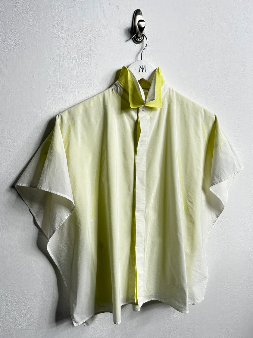 ISSEY MIYAKE - S/S 2014 LAYERED BLOUSE WITH CONTRASTING YELLOW INNERN LAYER