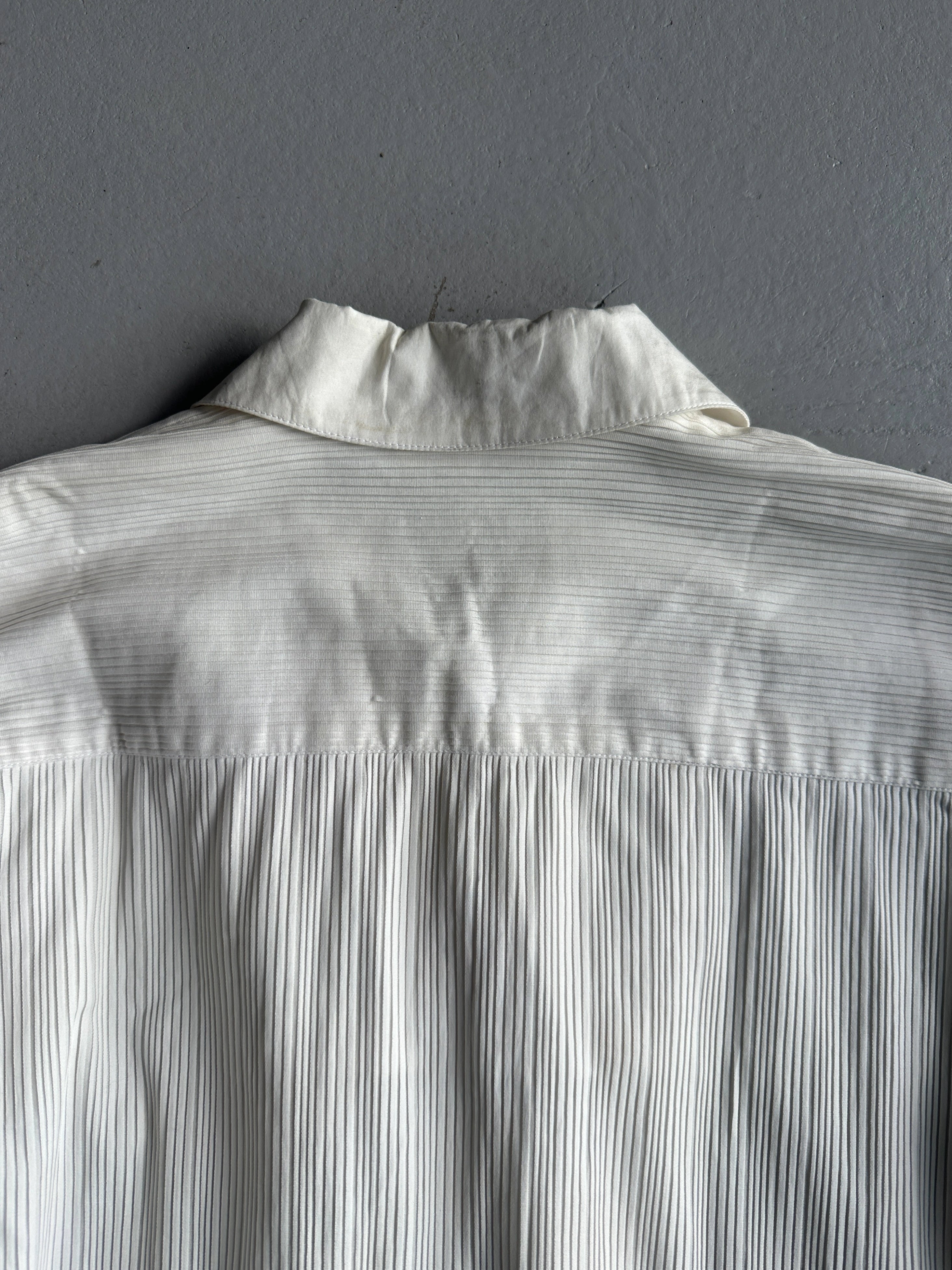 ESCADA - 1980s EMBROIDERED PLEATED BLOUSE
