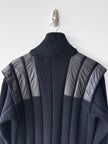 J.C. DE CASTELBAJAC X ICEBERG - late 1970s ZIPPED KNIT WITH COATED COTTON DETAILS