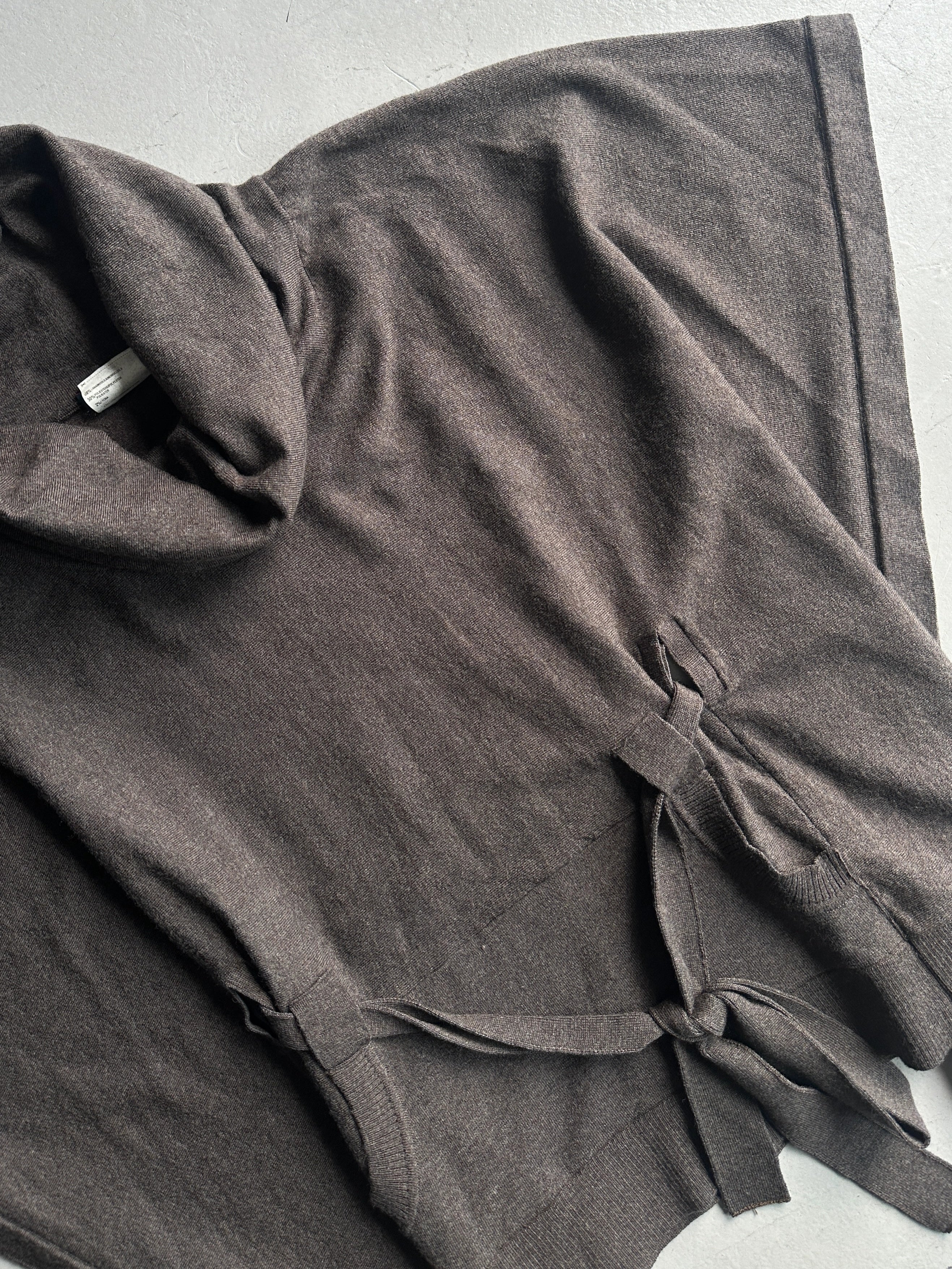 TRUSSARDI - 2000s PONCHO JUMPER WITH WAIST TIE