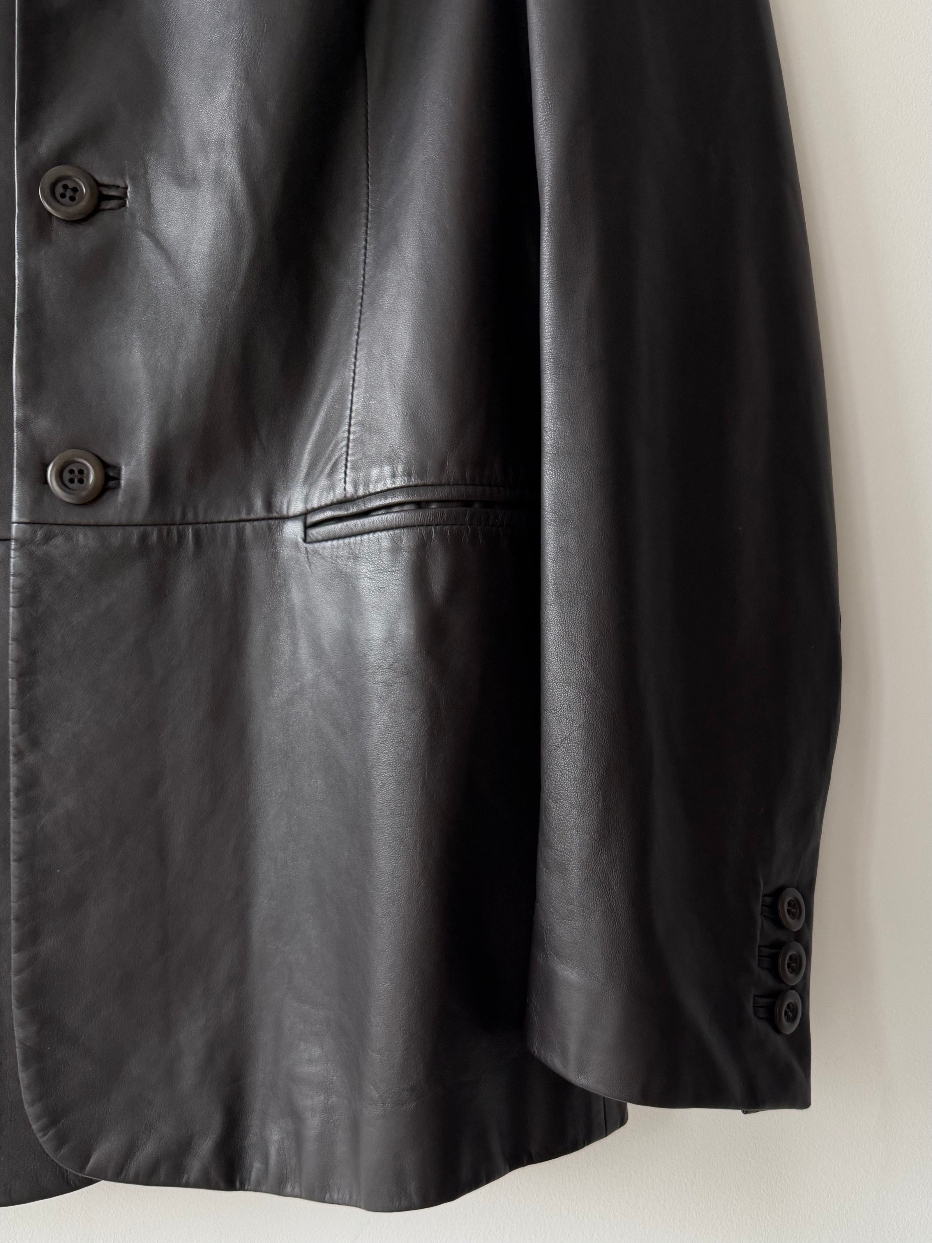 EMPORIO ARMANI - S/S 2004 MIDI LENGTH SOFT LEATHER JACKET