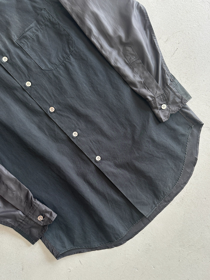 RYUICHIRO SHIMAZAKI - A/W 1999-2000 CONTRASTING NYLON BACK LONG SLEEVE SHIRT