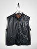 EMPORIO ARMANI - 1980s ZIPPED LEATHER BIKER VEST JACKET