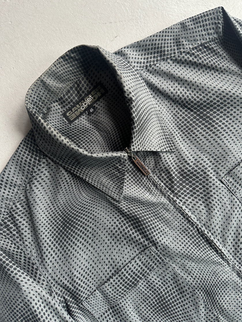 JEAN PAUL GAULTIER OBJET - 1990s CYBER DOTS SURREALIST ZIPPED SHIRT