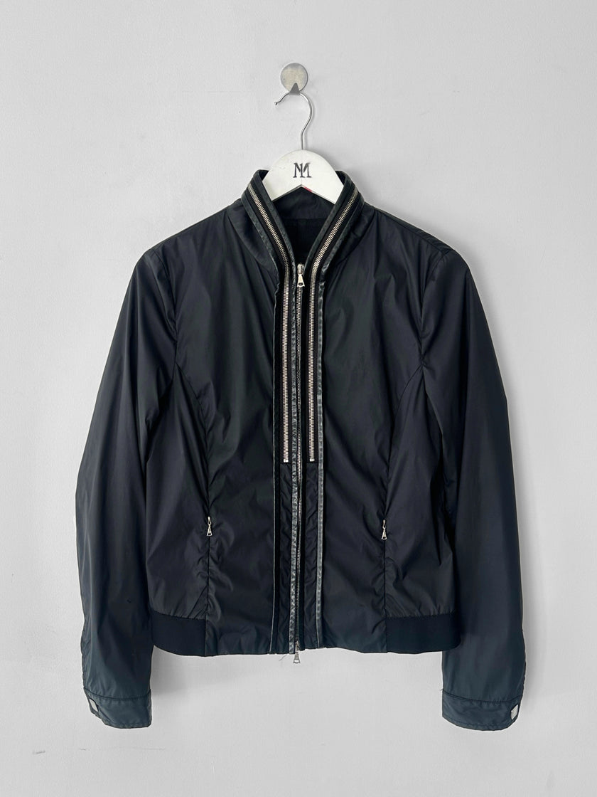 JOHN RICHMOND - early 2000s NYLON JACKET WITH TRIPLE ZIP AT COLLAR