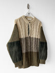 ICEBERG BY J.C. DE CASTELBAJAC - 1980s COLOR BLOCK PANELLED KNIT JUMPER WITH CORDUROY PANELS