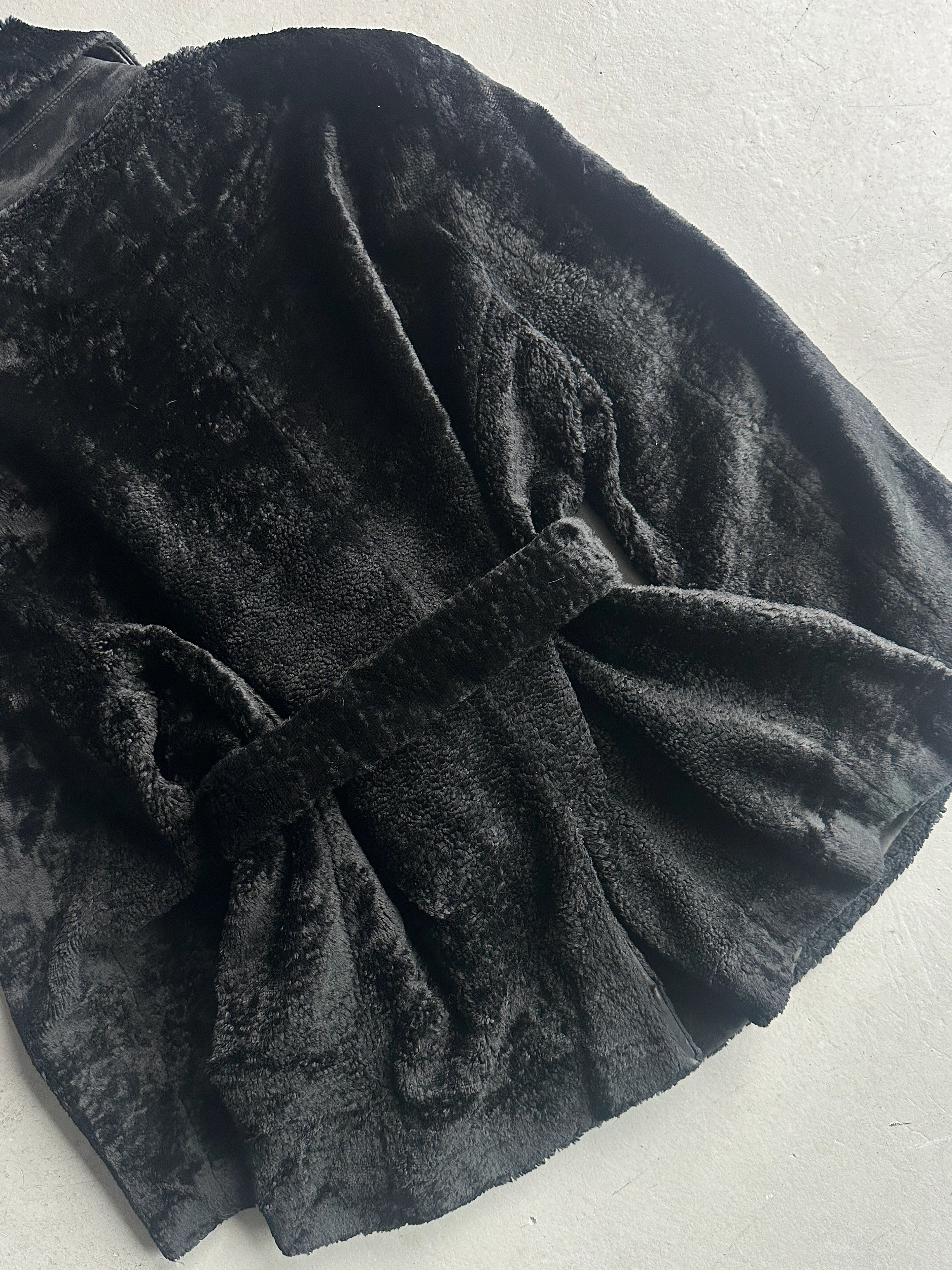 ARMANI JEANS - F/W 1996 FAUX SHEARLING JACKET WITH BELT AT WAIST