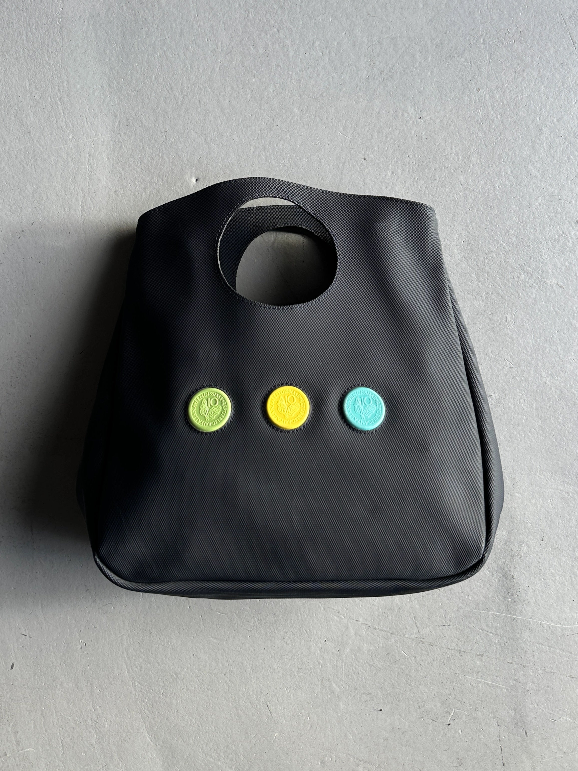 FENDISSIME - 1990s CUT OUT HANDLE TEXTURED HANDBAG