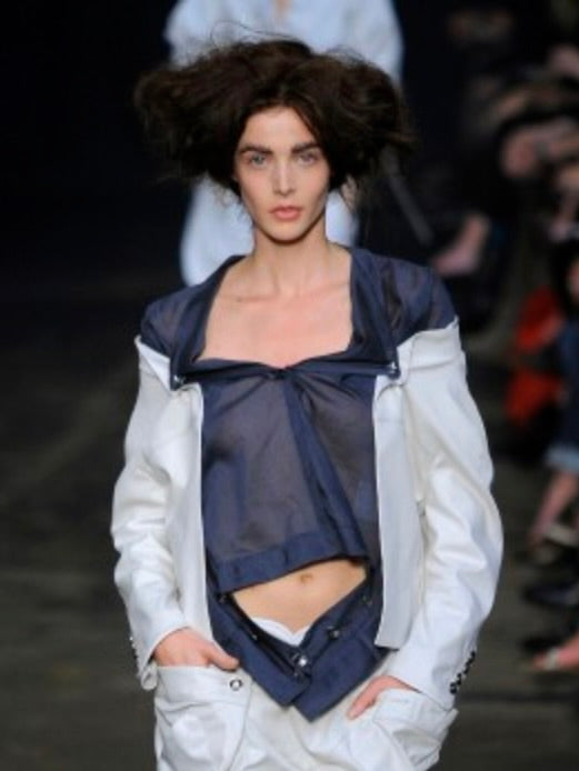 MARITHÉ + FRANÇOIS GIRBAUD -  S/S 2010 DECONSTRUCTED HEM BUTTONED BLOUSE