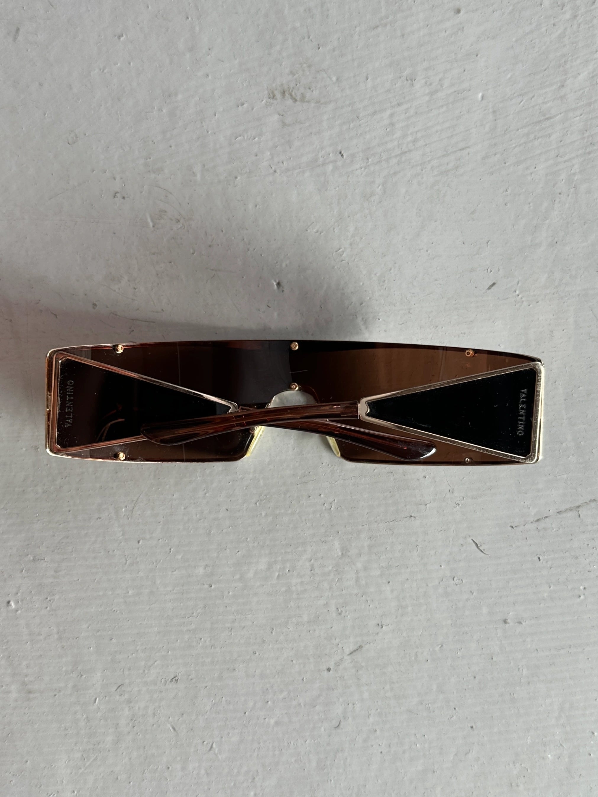 VALENTINO - early 2000s SHIELD SUNGLASSES WITH MIRRORED TEMPLES