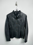ISSEY MIYAKE - S/S 2006 FAUX LEATHER JACKET WITH SCULPTURAL NECK