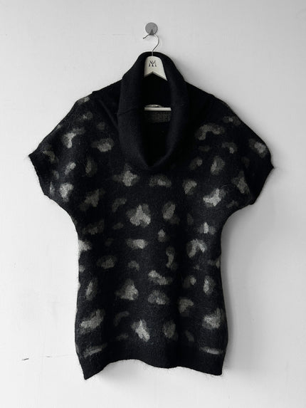 DANIELE ALESSANDRINI - 2000s FUZZY KNIT LONG VEST TOP