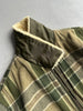 GIANFRANCO FERRÉ - 1980s FUR COLLAR PLAID JACKET WITH CONTRASTING NYLON SLEEVE