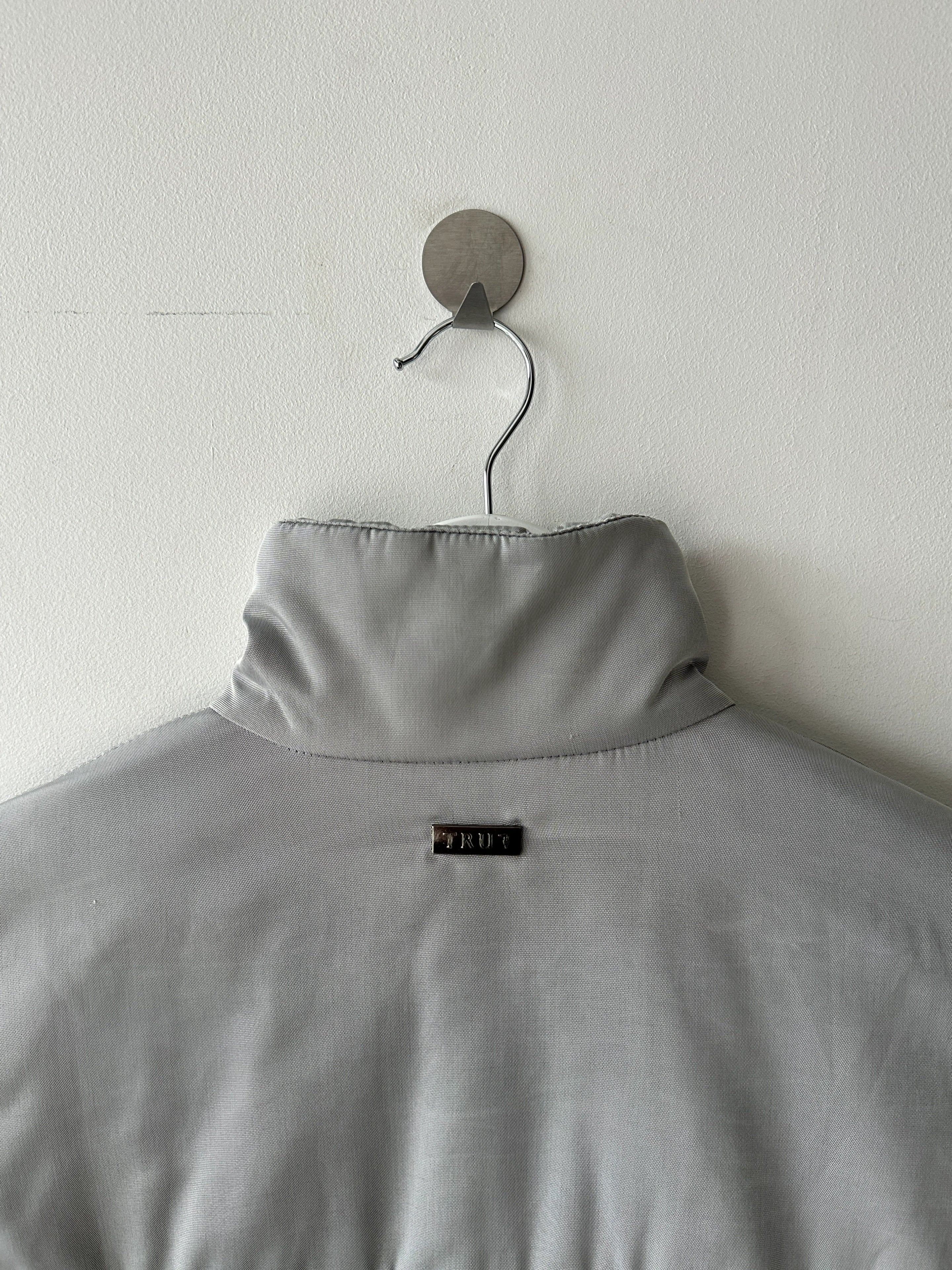 TRUSSARDI - early 2000s CROP FIT JACKET WITH CROSS STRAP DETAILS