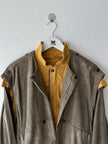 ITALIAN LABEL - 1980s LAYERED SUEDE JACKET WITH BELTED WAIST