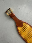 MOSCHINO - late 1980s PERFORATED LEATHER WIDE WAIST BELT