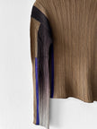 ISSEY MIYAKE - early 1990s PLEATED LONG SLEEVE TOP WITH COLOUR BLOCK SLEEVE