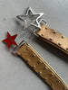 ANDREW MACKENZIE - 2000s STAR BUCKLE LOGO LEATHER BELT