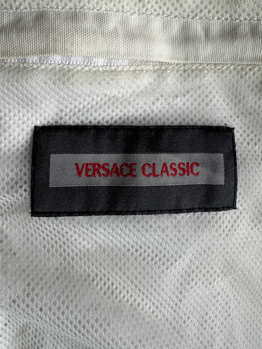 VERSACE - 1990s BOMBER JACKET WITH LEATHER PIPING