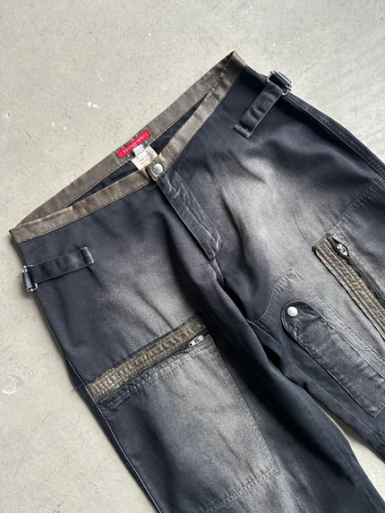 DANIELE ALESSANDRINI - 1990s SANDBLASTED CARGO TROUSERS