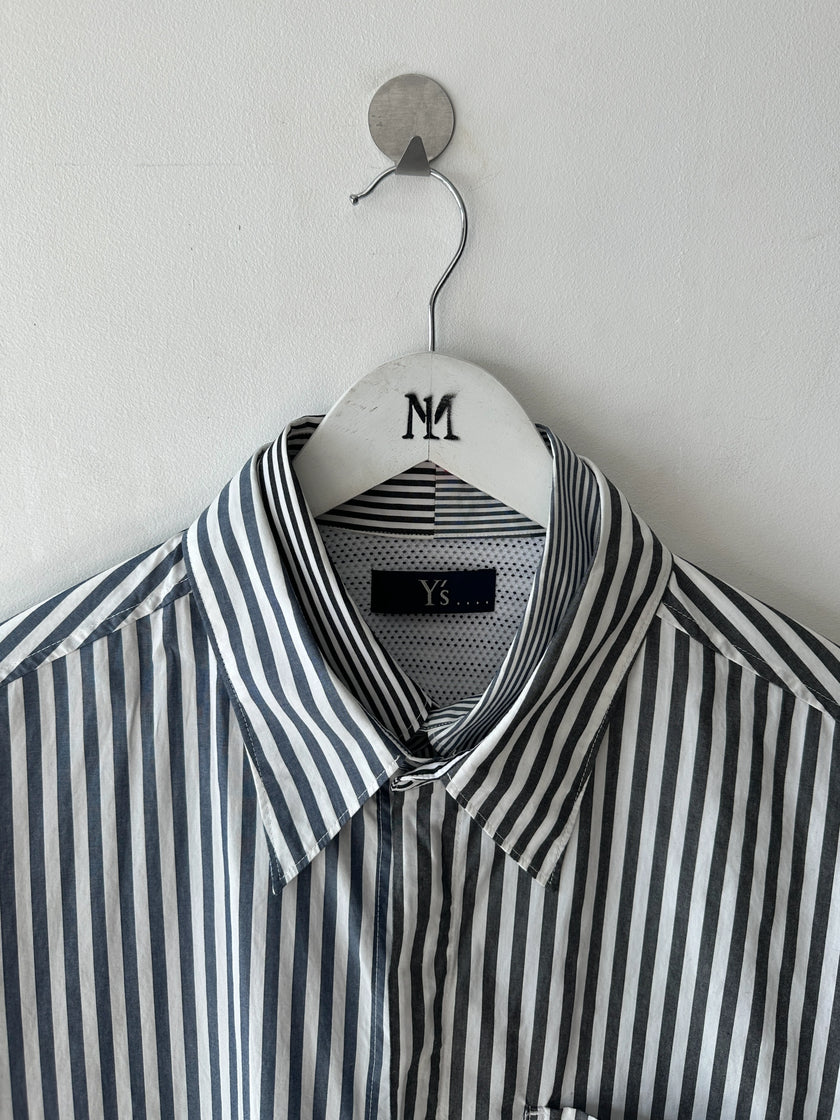 YOHJI YAMAMOTO Y'S - late 2000s DOUBLE LAYER SHORT SLEEVE SHIRT