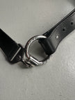 ARMANI JEANS - 2000s LEATHER BELT WITH ROUND BUCKLE