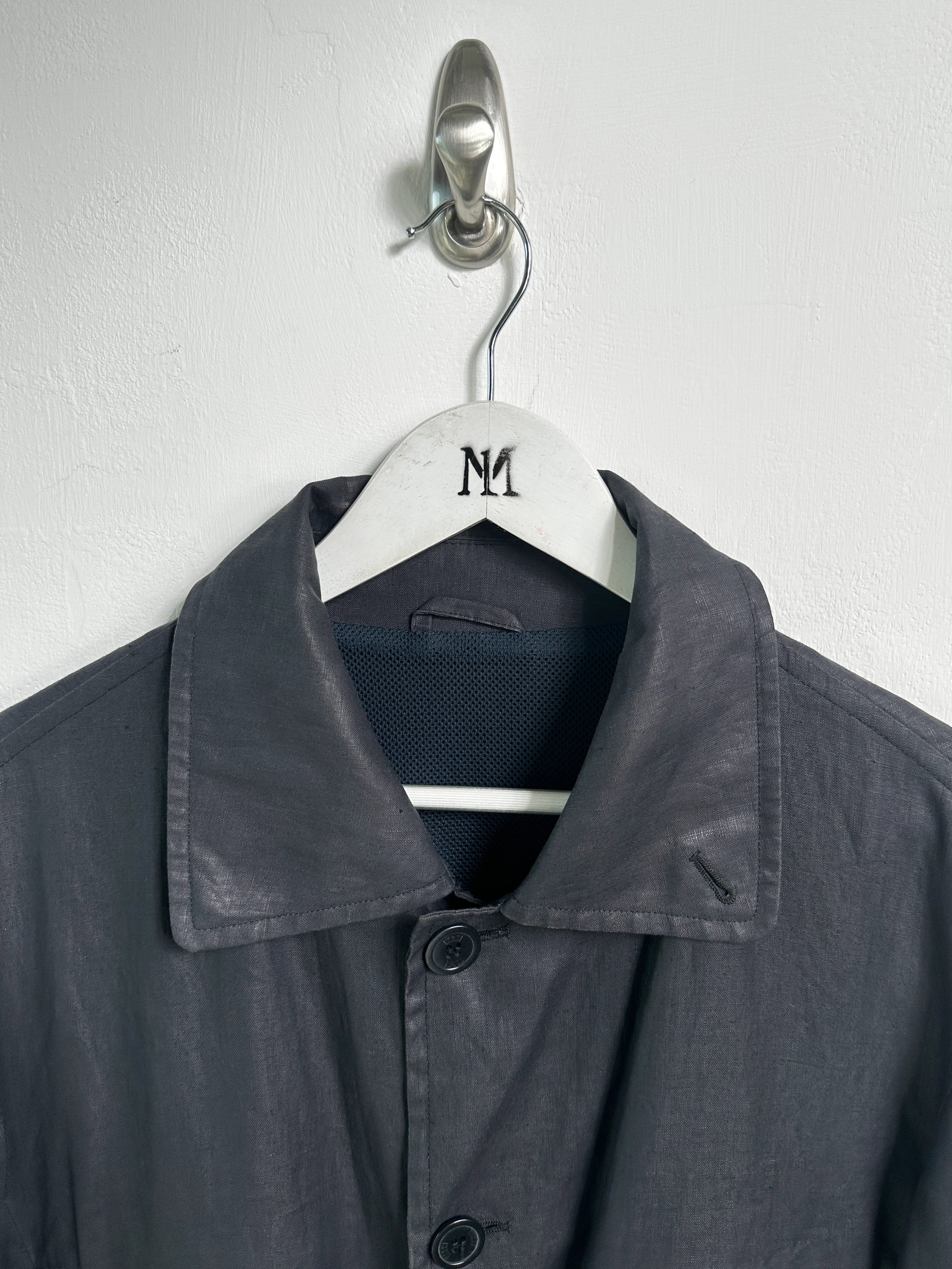 ITALIAN LABEL - 1990s COATED LINEN JACKET