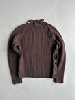 DANIELE ALESSANDRINI - 1990s RIBBED KNIT JUMPER WITH FULL ASYMMETRICAL SIDE ZIP