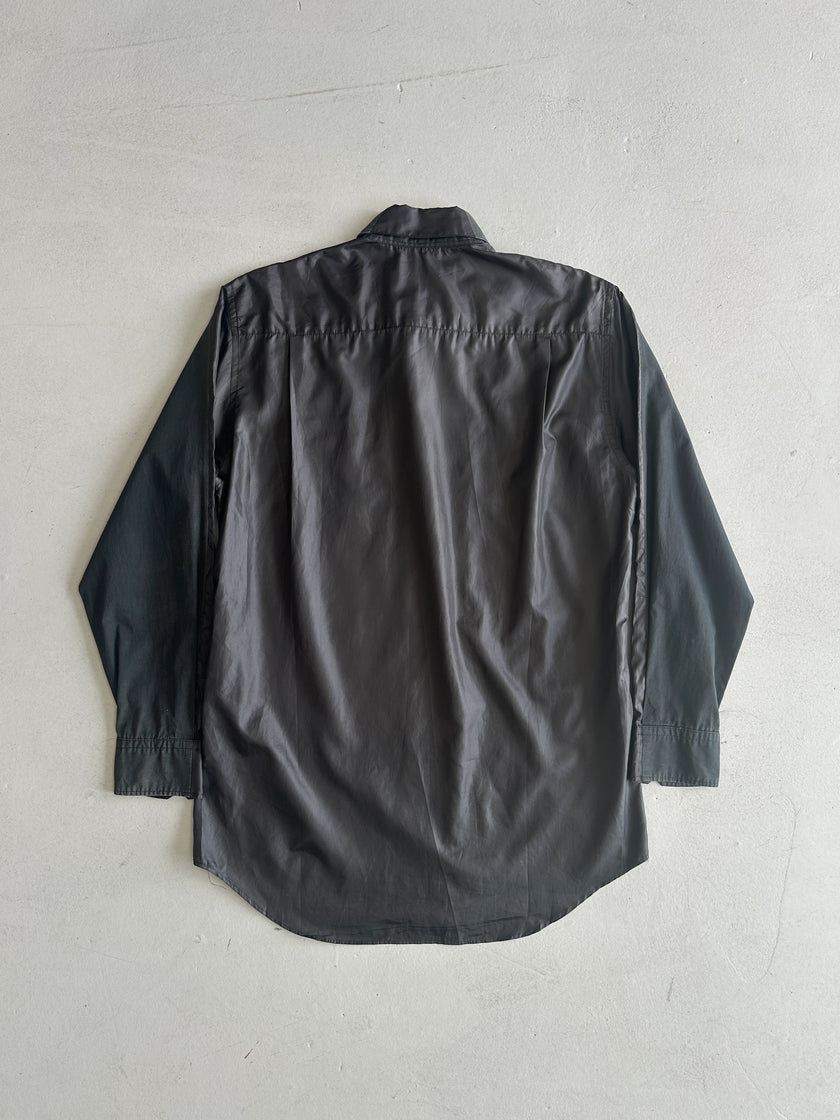 RYUICHIRO SHIMAZAKI - A/W 1999-2000 CONTRASTING NYLON BACK LONG SLEEVE SHIRT