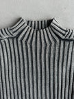 DANIELE ALESSANDRINI - 1990s MOCK NECK RIBBED JUMPER