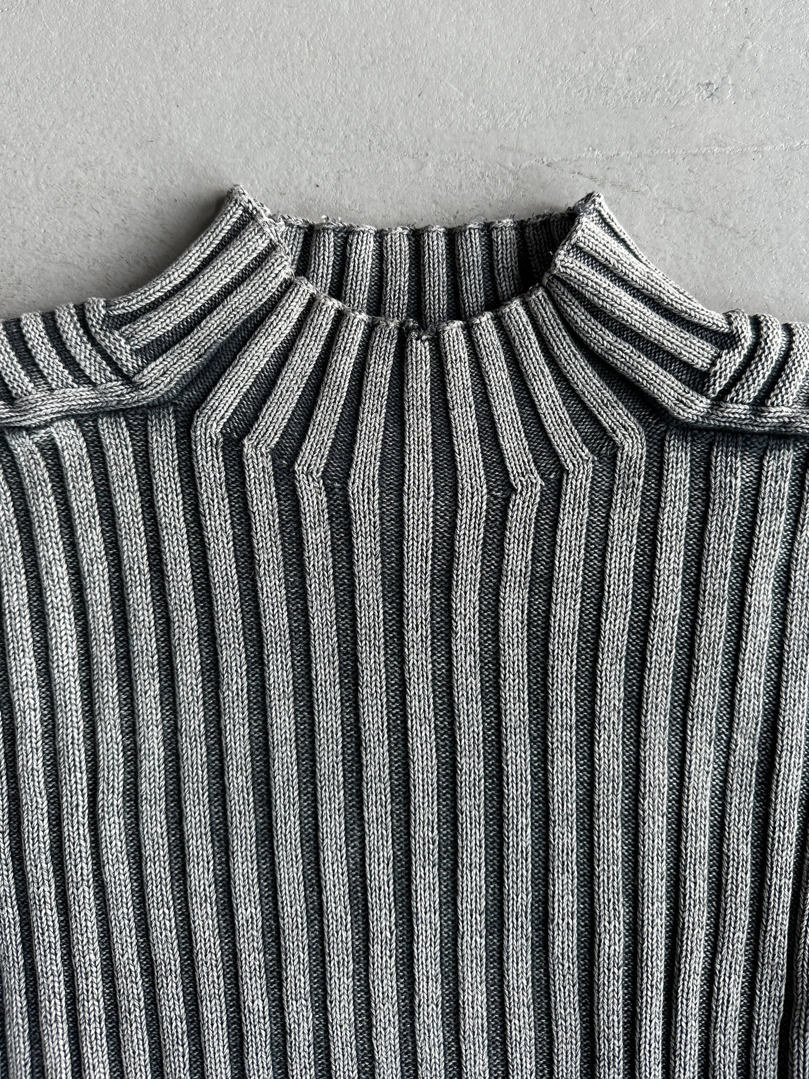 DANIELE ALESSANDRINI - 1990s MOCK NECK RIBBED JUMPER