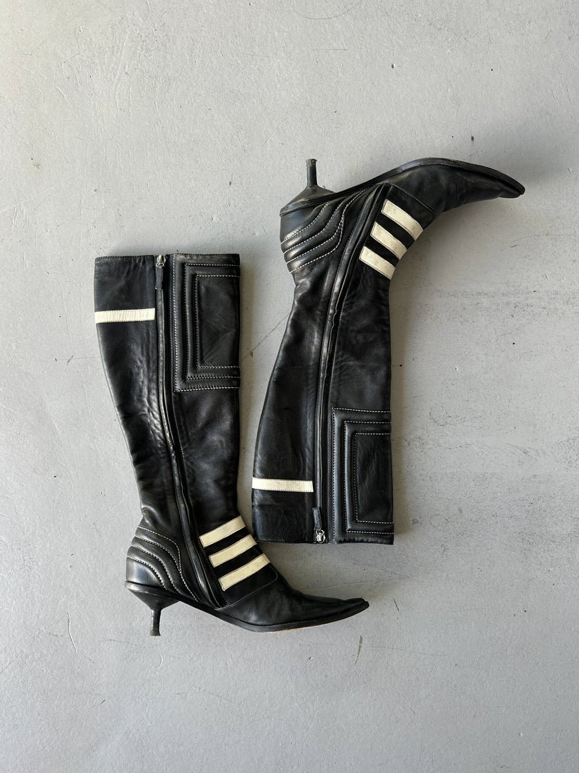 ETRO - F/W 2001 POINTED TOE KITTEN HEELS BOOTS