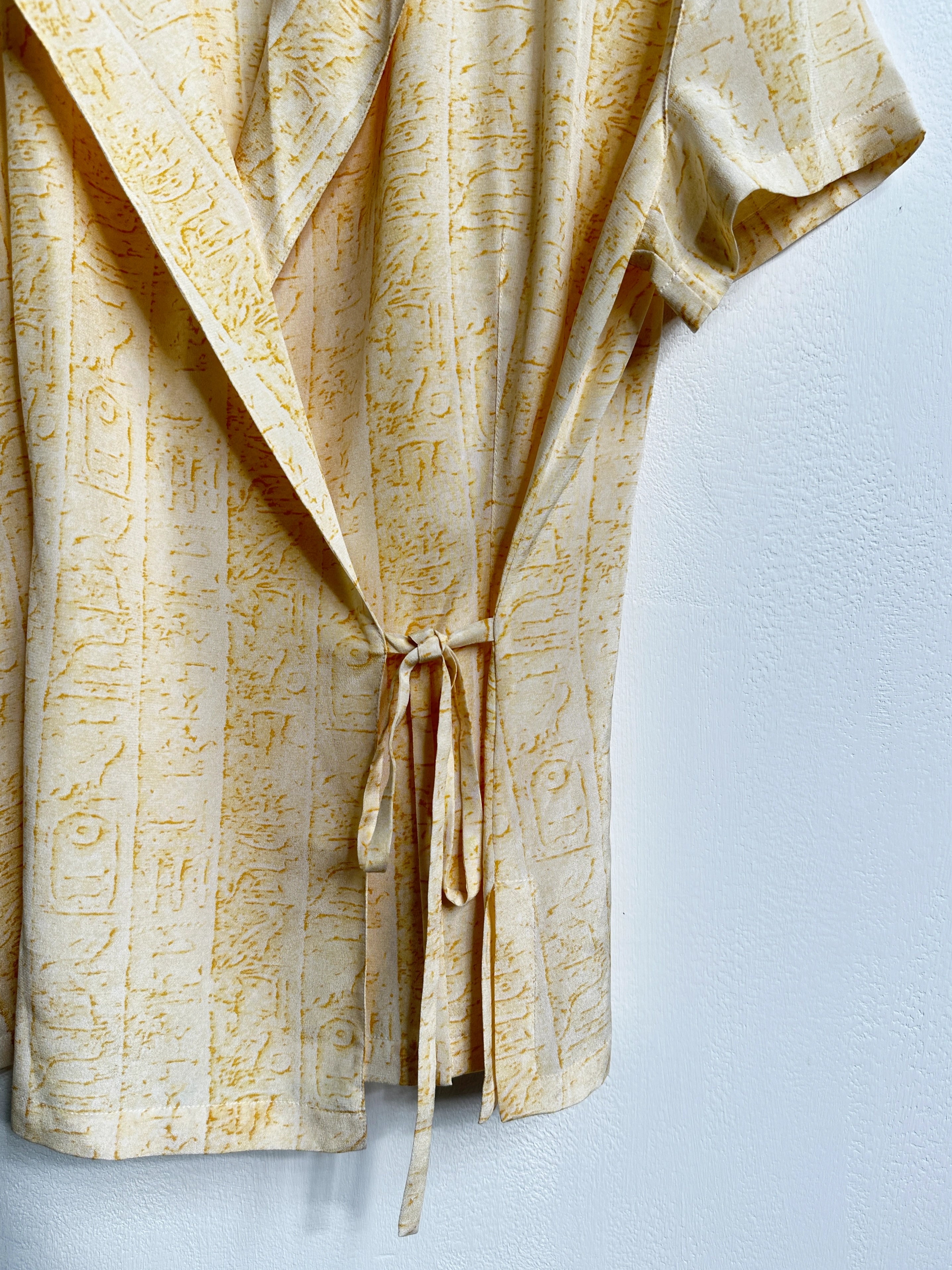 ESCADA - 1980s SILK BLOUSE WITH SIDE TIE CLOSURE