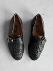 BALLY - 1980s WOVEN MONK STRAP SHOES