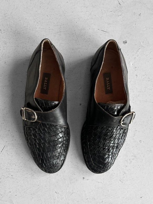 BALLY - 1980s WOVEN MONK STRAP SHOES