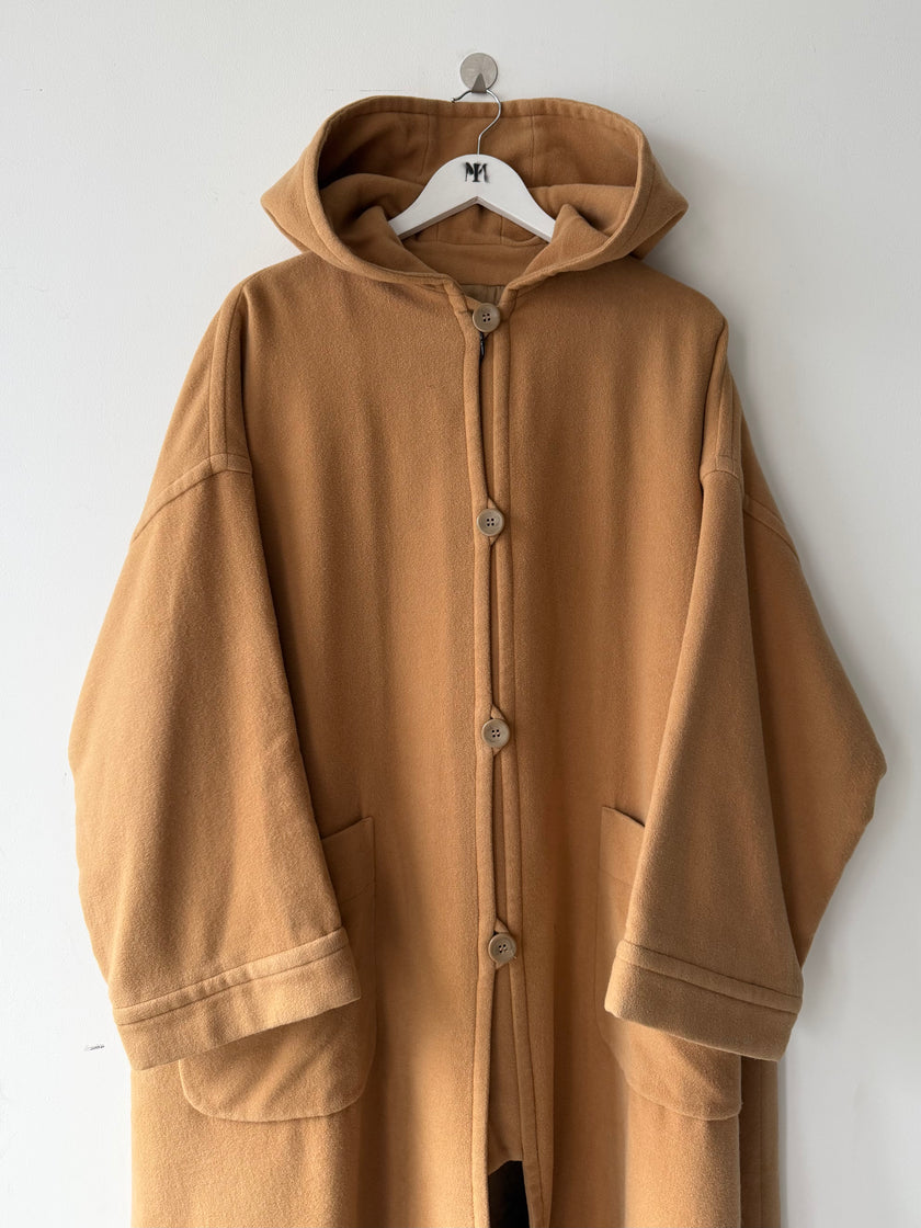 EMPORIO ARMANI - 1980s HOODED LONG CAPE COAT