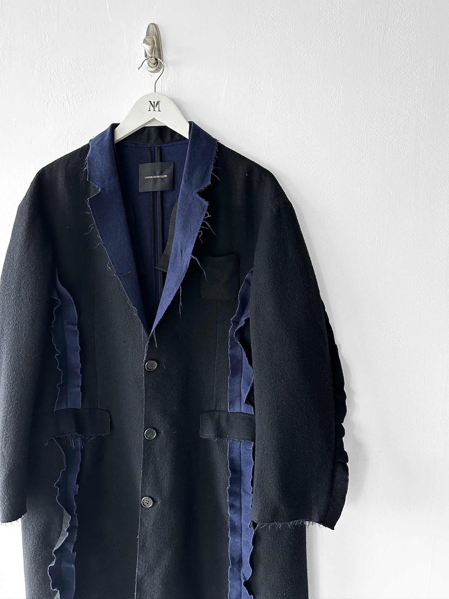 UNDERCOVER - F/W 2014 OVERSIZED DECONSTRUCTED WOOL COAT WITH RAW EDGES