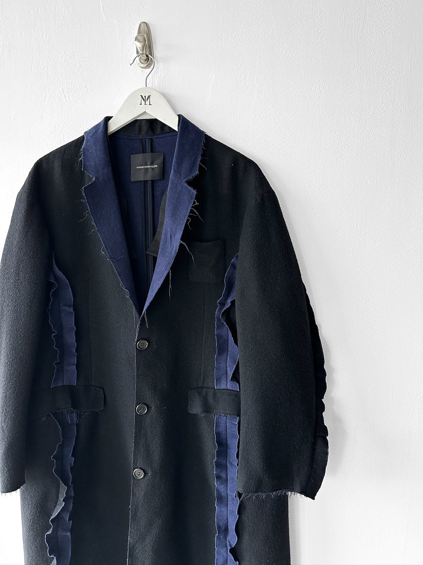 UNDERCOVER - F/W 2014 OVERSIZED DECONSTRUCTED WOOL COAT WITH RAW EDGES