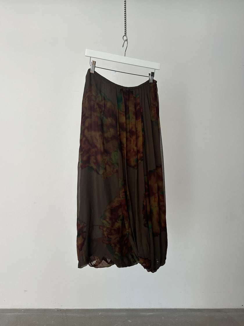 DRIES VAN NOTEN - 2000s PLEATED SILK SKIRT