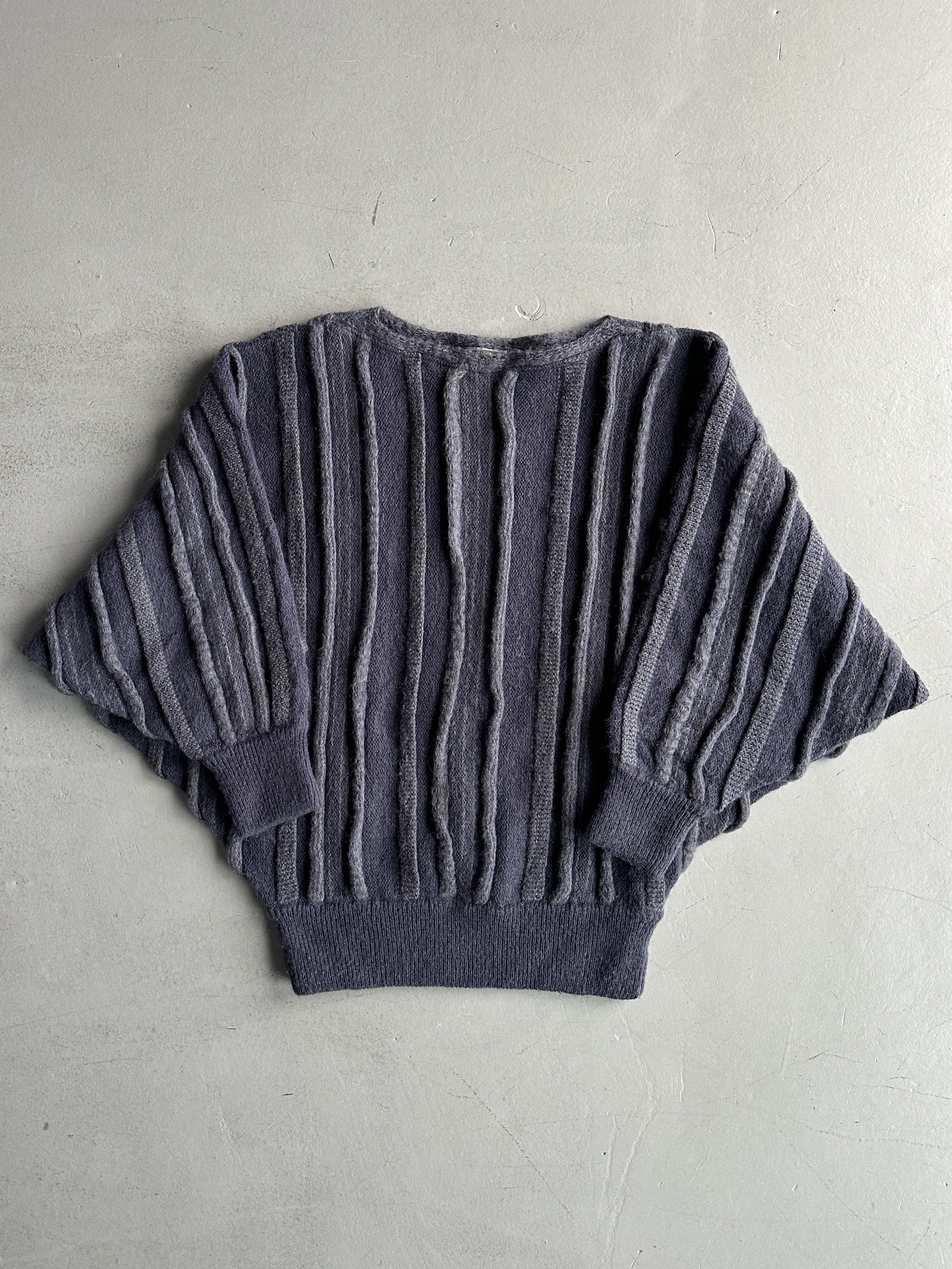 ISSEY MIYAKE - 1980s 3D BATWING SLEEVE KNIT JUMPER